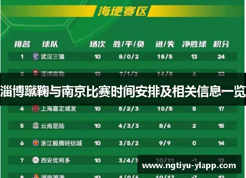 淄博蹴鞠与南京比赛时间安排及相关信息一览